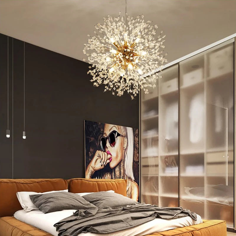 Suspension pissenlit LED 16 têtes Ø 60 cm — Naralune