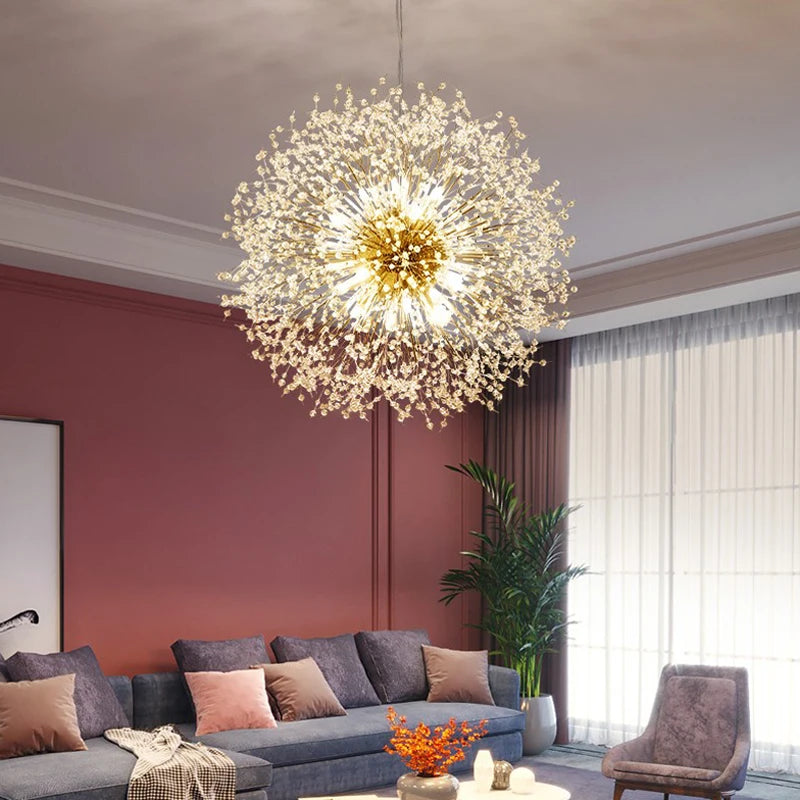 Suspension pissenlit LED 16 têtes Ø 60 cm — Naralune