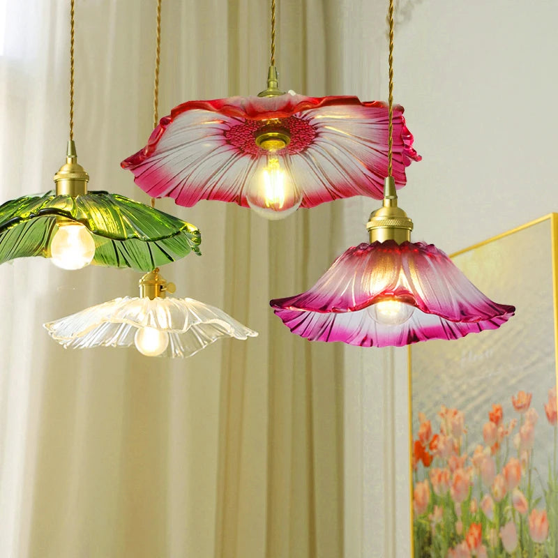 Suspension verre fleur Ø 28 cm — Naralune