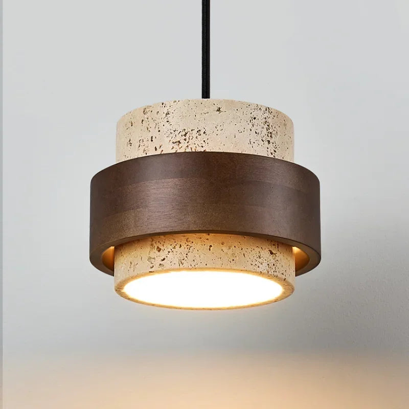 Suspension pierre et noyer chevet — Naralune