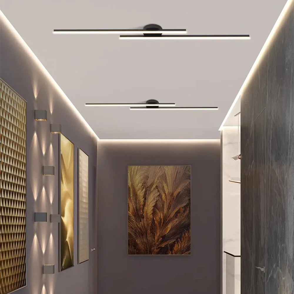 Plafonnier LED linéaire aluminium 120 cm — Naralune