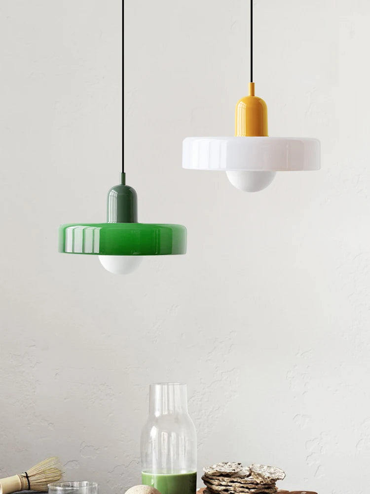 Suspension verre rétro colorée — Naralune