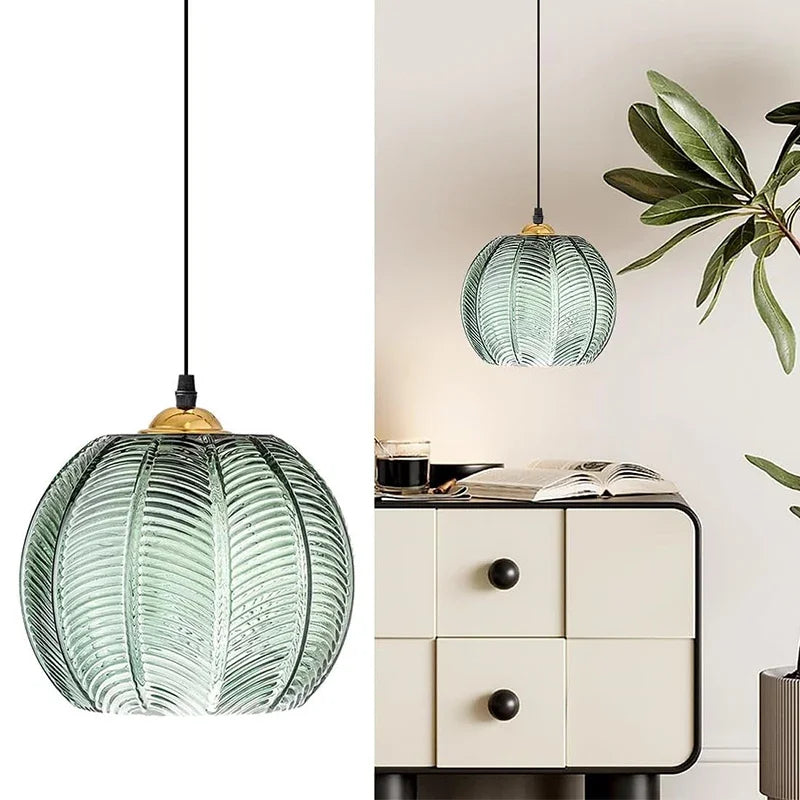 Suspension verre strié Ø 24 cm — Naralune
