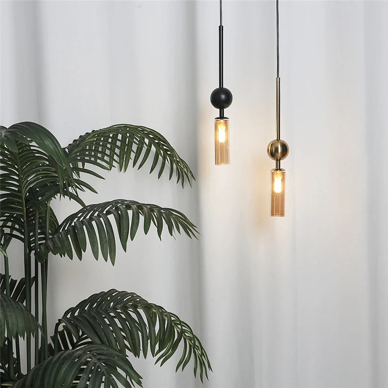 Suspension verre et laiton — Naralune