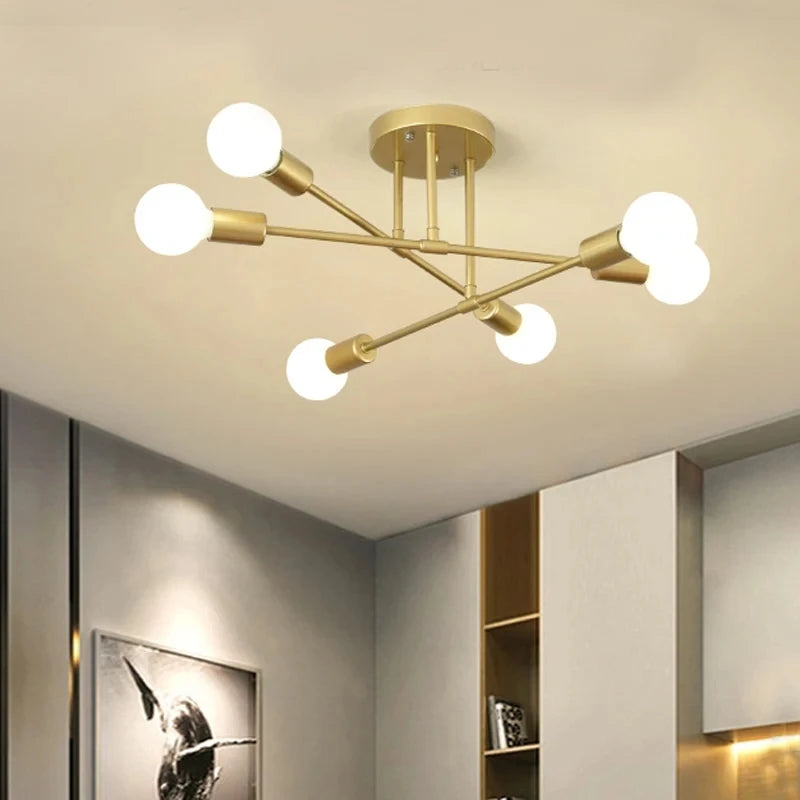 Plafonnier 8 lumières laiton Ø 70 cm — Naralune
