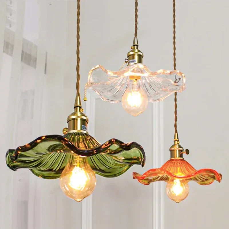Suspension verre coloré et cuivre — Naralune