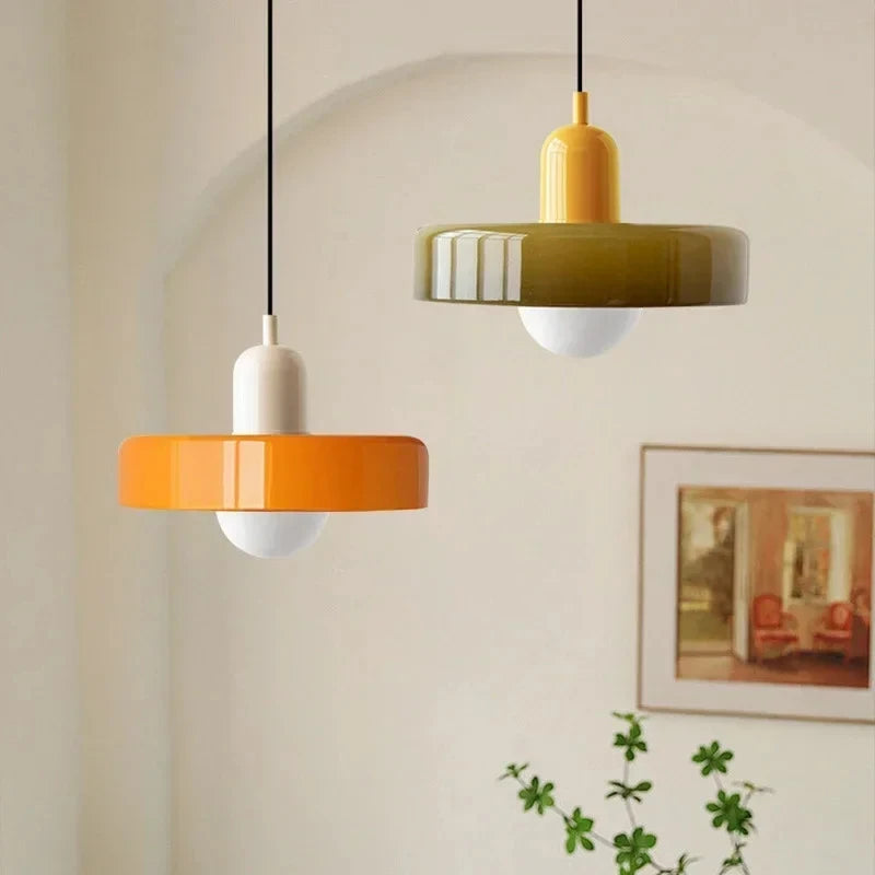 Suspension verre rétro colorée — Naralune
