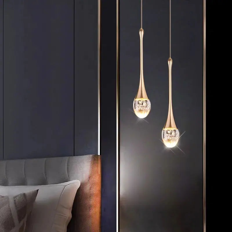 Suspension gouttes de cristal 3 lumières — Naralune