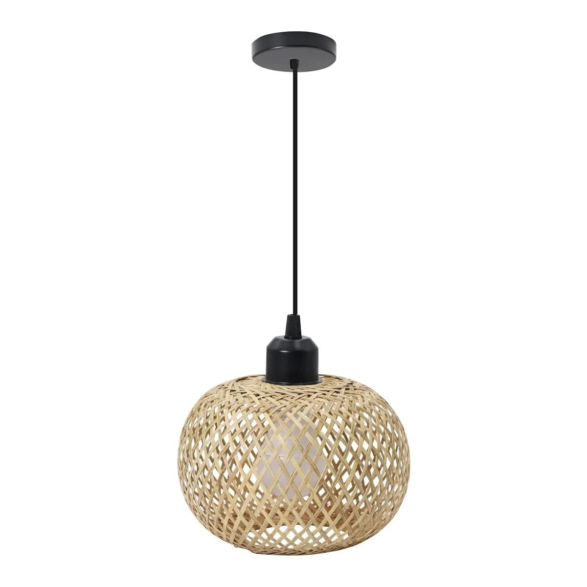 Suspension bambou tressé dôme — Naralune