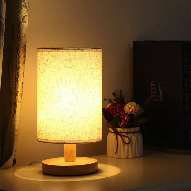 Lampe de chevet abat-jour en lin — Naralune