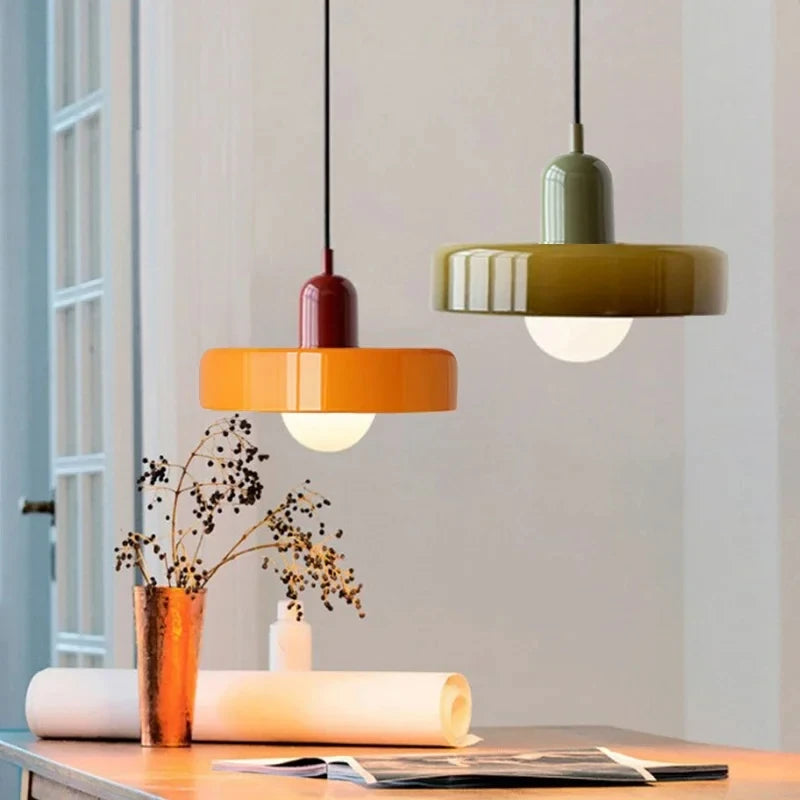 Suspension verre rétro colorée — Naralune