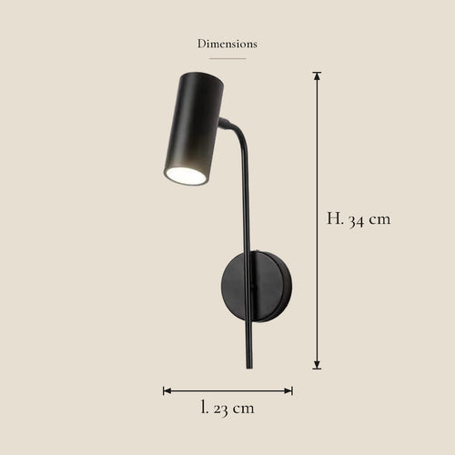 Applique liseuse chambre avec interrupteur — dimensions en centimètres
