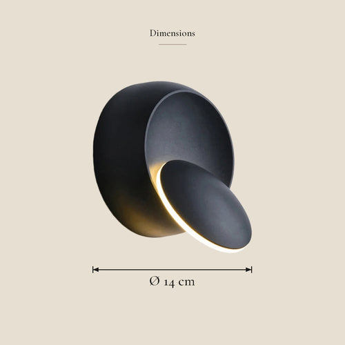 Applique liseuse orientable 350° — dimensions en centimètres