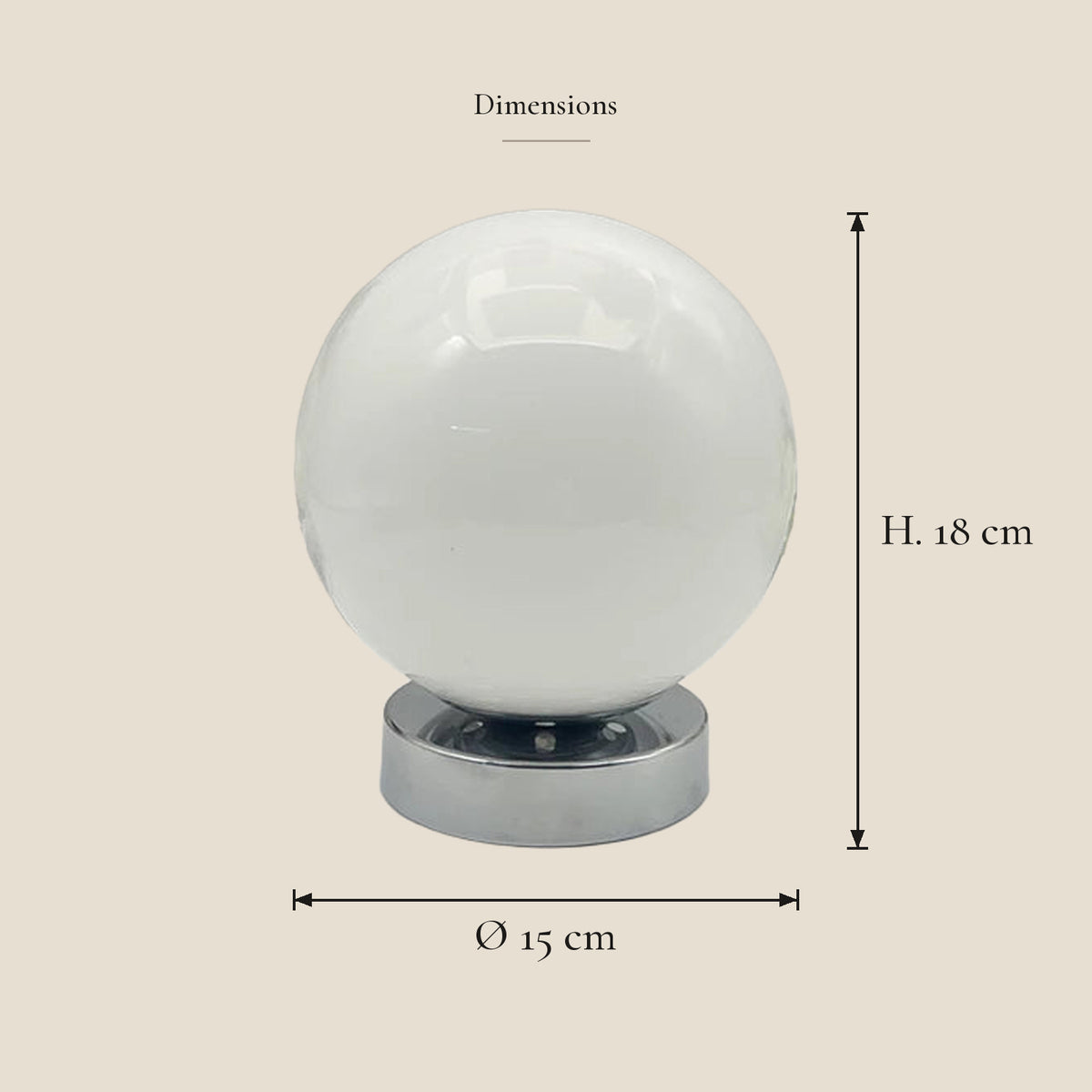 Lampe de chevet verre de Murano — dimensions en centimètres