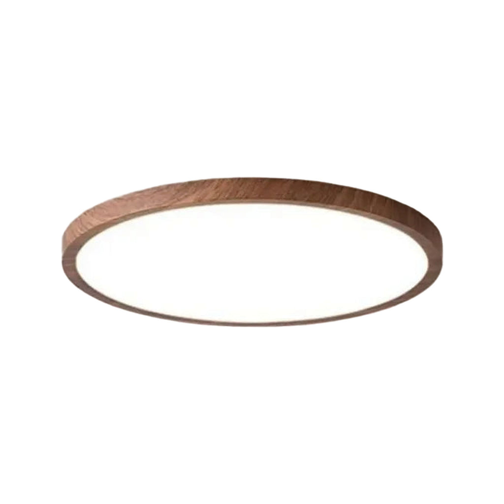 Plafonnier LED rond noyer Ø 40 cm — Naralune