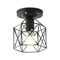 Plafonnier cage hexagonale E27 noir ou doré — Naralune