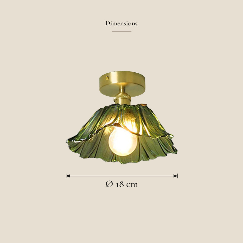 Plafonnier verre clochette Ø 18 cm — dimensions en centimètres