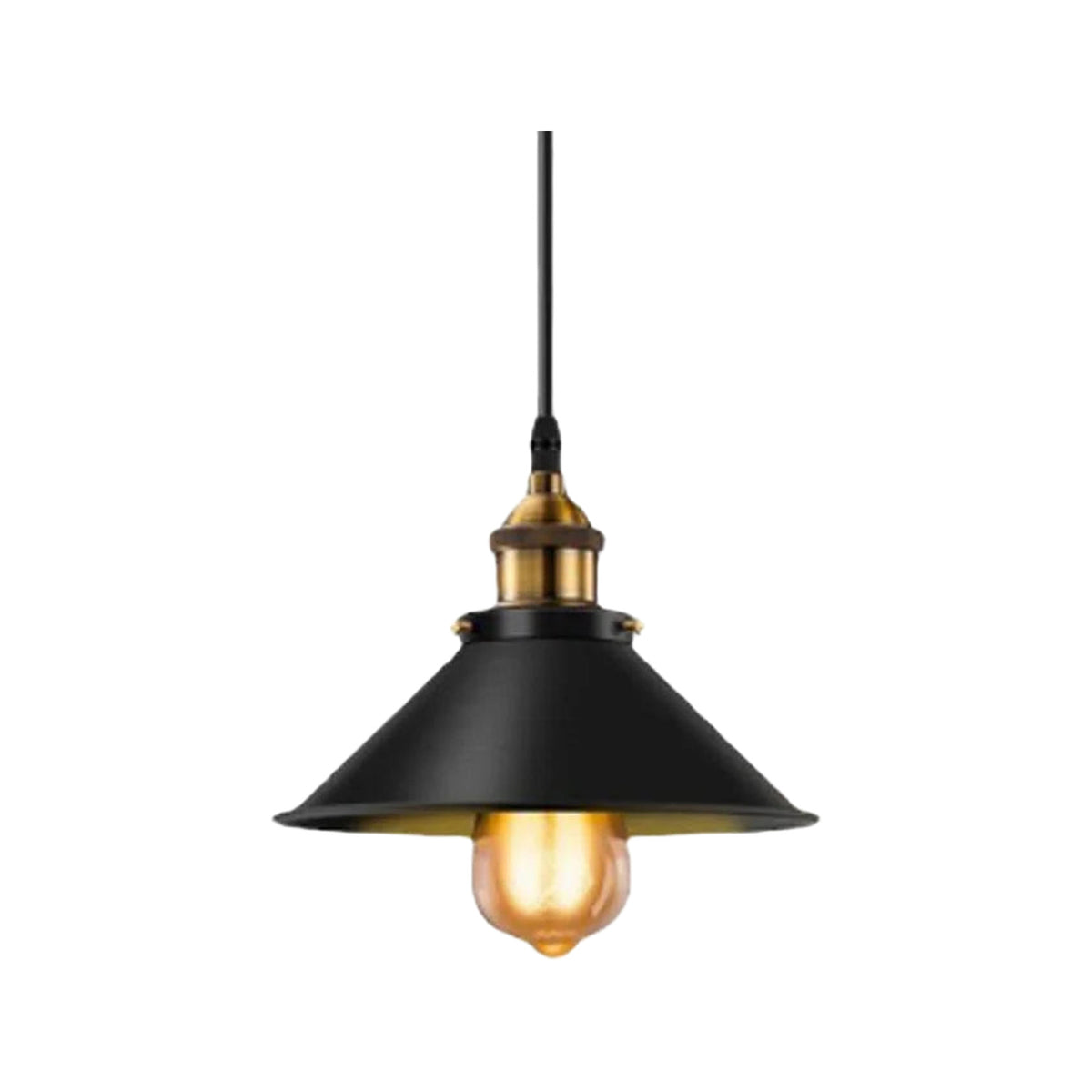 Suspension industrielle cône noir — Naralune
